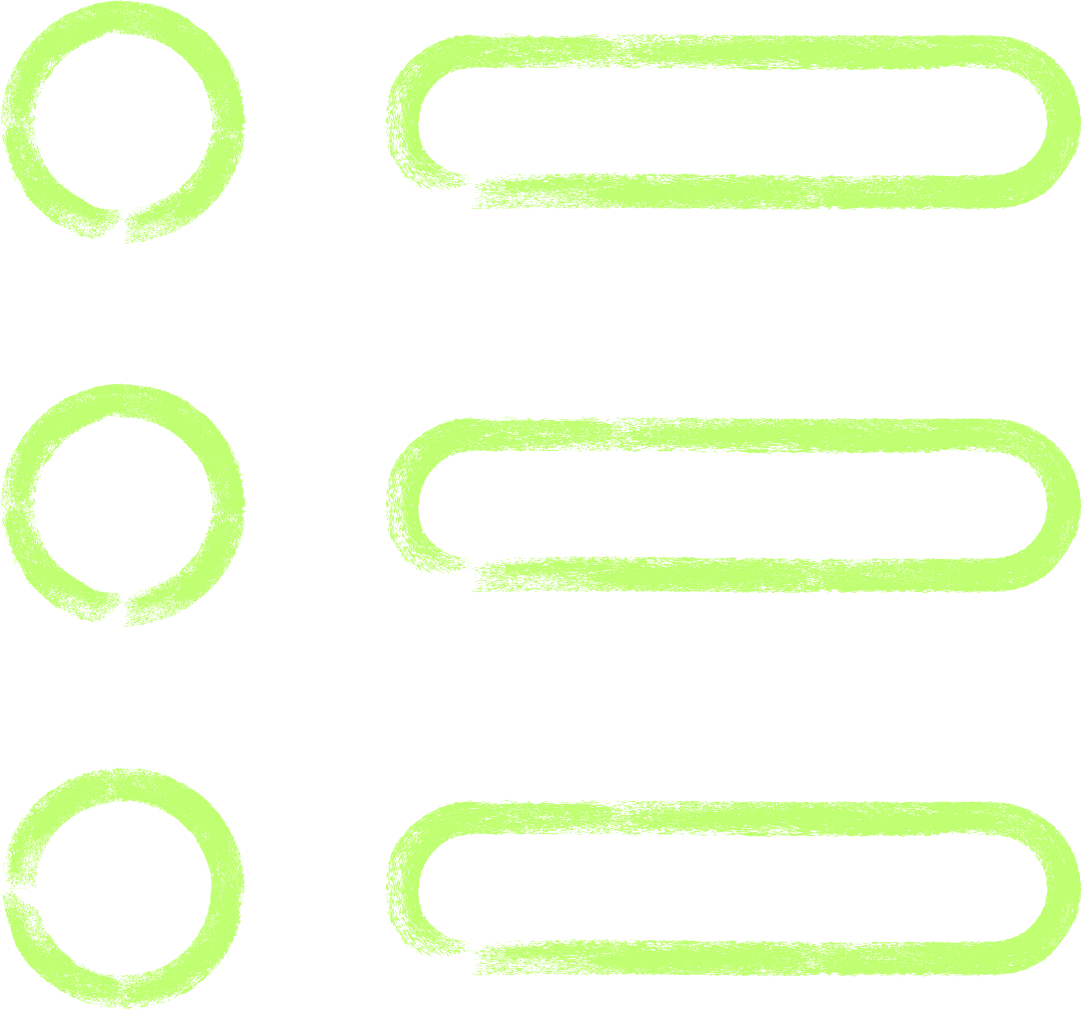 Three rows of neon green symbols on a white background evoke the spirit of an unbreakable republic; each row features a rough-textured open circle and a matching rounded rectangle, both styled like marks from a highlighter marker.