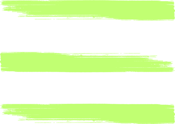 Three horizontal, uneven lime green brushstrokes on a light gray background, spaced evenly apart. The strokes have rough, textured edges, creating an abstract, artistic look with visible streaks and varying thickness.